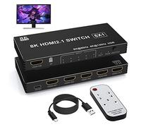 Commutateur HDMI 8K 5 entrées 1 Sortie Switch Splitter - Commutateur HDMI 5 Ports 8K à 60Hz/4K à 120Hz avec télécommande IR pour Xbox, PS4, PC et téléviseur