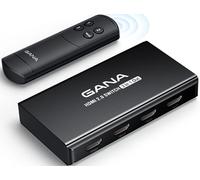 Commutateur HDMI GANA 3 Entrées 1 Sortie 4K @ 60 Hz - Switch Avec Télécommande, Splitter 2.0 en Aluminium Compatible Xbox, PS5/4/3 - Noir