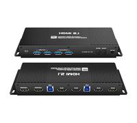Commutateur HDMI Kvm 2 moniteurs 2 ordinateurs edid émulateur 4K 144Hz Commutation de raccourci double moniteur Kvm Switch HDMI 2.1 edid 1440p 120hz 144hz 165hz 240hz 2 moniteurs 2 ordinateurs USB 3.0