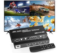 Commutateur HDMI multiviewer 4 x 1, commutateur sans couture 4 en 1 avec télécommande infrarouge, sortie audio 3,5 mm prise en charge 1080p 60 Hz, mise à niveau de 10 modes de visualisation pour