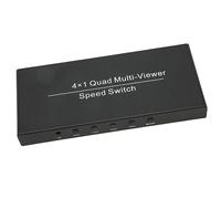 Commutateur HDMI Multiviewer 4x1, Commutateur HDMI Quad Seamless 4 en 1 avec Télécommande IR, Prise en Charge 1080P 60Hz pour Les Vidéos de Surveillance de Caméra de sécurité (Prise UE)
