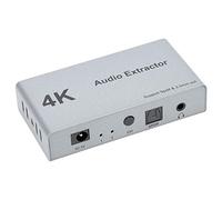 Commutateur HDMI Répartiteur HDMI 4K, 2 en 1 Sortie 2 X 1 Distributeur d'extracteur Audio HDMI, 2 à 1 Adaptateur de convertisseur Audio HDMI Splitter avec SPDIF Optique + Jack 3,5 mm