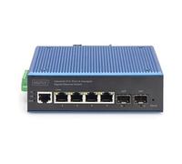 Digitus Commutateur industriel L2 géré 6 ports Gigabit (4x RJ45 + 2x SFP) Montage sur rail DIN