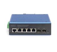 Digitus Commutateur réseau PoE 6 ports Gigabit (4x RJ45 + 2x SFP) L2 géré Rail DIN IP40
