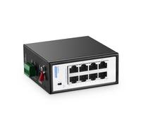 Commutateur Industriel Mini PoE+ à 8 Ports, Fast Ethernet 10/100 Mbps, Montage sur Rail DIN et Mural, Non géré IP30 (-40 à 185 °F) Commutateur PoE Industriel renforcé YuLinca
