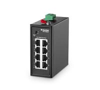 Commutateur Industriel PoE à 8 Ports MokerLink pour Rail DIN, 8 PoE+ IEEE802.3af/at, Fast Ethernet 10/100 Mbps, Extension 250 m, Rail DIN et Support Mural Inclus