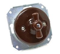 Commutateur/interrupteur encastré mural, interrupteur en porcelaine brune, interrupteur sans cadre