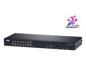 Commutateur KVM 16 ports Multi-Interface Cat 5 sur IP accès de partage 1 local/distant - 1920 x 1200 pixels - Ethernet/LAN - WUXGA - 8,9 W - Noir