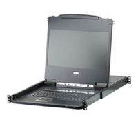 Commutateur KVM, ATEN CL6708MW, 8 ports, Console LCD FullHD 17,3 , DVI + USB, Rail unique 19 G