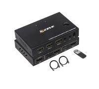 Commutateur KVM avec Audio 2 ports 2 en 1, périphériques d'affichage de partage compatibles Hdmi pour Pc, imprimante, clavier et souris