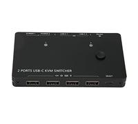 Commutateur KVM, commutateur USB C 2 en 1 10Gbps 3840x2160 30Hz 60Hz Type C Switcher Self Adaptive EDID HD USB Type C KVM Switch USB 4K Compatible avec Laptops Desktop TV