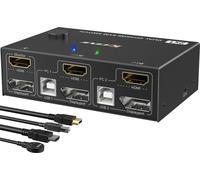 Commutateur KVM compatible double écran DP/HDMI, supporte 4K@60Hz
