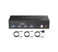 Commutateur KVM Compatible pour 2 Écrans et 2 Ordinateurs : Double Écran 4K 60 Hz pour Deux PC ou Ordinateurs Portables. Partagez-Nous