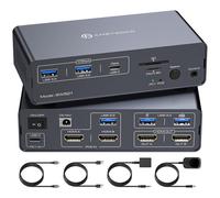 Commutateur Kvm Hdmi 2 Pièces 2 Moniteurs 4K60Hz Usb C Station D'Accueil 2 Commutateurs Kvm Hdmi Edid Dual Monitor Commutateurs Pour Ordinateur Portable Et Bureau Share 13 En 1 Station D'Accueil