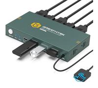 Commutateur KVM HDMI 4K 60Hz 2 PC 1 moniteur, commutateurs KVM USB 3.0 pour 2 ordinateurs partage 1 écran, avec 3 périphériques USB 3.0, avec contrôleur de bureau filaire et 2 câbles USB 3.0, EDID