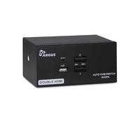 Commutateur KVM Inter-Tech AS-22HA HDMI 2 ports, USB, Résolution 1920x1440, Acier, MTBF 120000h, Entrée 5V 0.5A, Noir