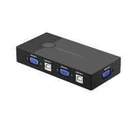 Commutateur KVM partage d'écran de moniteur VGA conversion USB un à deux répartiteur entrées et une sortie(VGA Switch Kit 2 Cables)