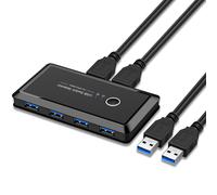 Commutateur KVM pour le partage multi-appareils, commutateur USB 3.0 avec interrupteur à clé, indicateur lumineux LED pour une sélection facile de