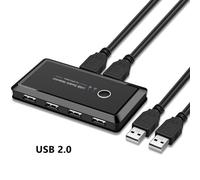 Commutateur KVM USB 2.0/3.0, 2 ports, partage de 4 appareils, USB 2.0/3.0, pour clavier, souris, Scanner, imprimante, Hub