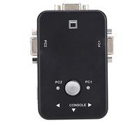 Commutateur KVM USB 2.0 à 2 ports VGA, boîtier de commutation manuel, commutateur vidéo VGA avec commande par bouton, adaptateur de partage Plug and Play pour deux ordinateurs, auc (2 bouchées)