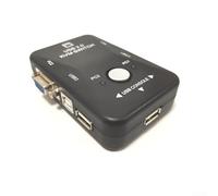 Commutateur KVM USB 2.0 double ordinateur, 2 ports pour moniteurs VGA jusqu'à 1080p, boîtier ABS, raccourci et bouton de contrôle pour Windows pour Linux Unix