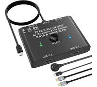 Commutateur KVM USB-C Bidirectionnel 2-en-1, 8K@60Hz, 4K@120Hz, Transfert de Données 10Gbps, Charge PD 100W