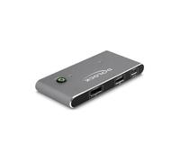 DeLock Commutateur KVM 11487 USB-C vers DisplayPort 3 ports USB-A 2.0 Anthracite
