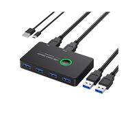 Commutateur KVM USB Commutateur USB KVM USB 3.0 pour Clavier Souris Imprimante Mi Box 2Pc Port Sharing 4 PièCes Device Hub USB