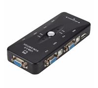 Commutateur KVM USB VGA 4 en 1 Out 4 ports pour ordinateur hôte ordinateur portable partagé clavier souris moniteur Sélection de commutateur avec 1 hub Switch Box Sélecteur 1920@1080P