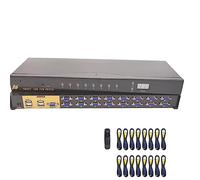 commutateur KVM USB VGA, commutation 4/8/16 ports VGA 4/8/16 en 1 contrôle à distance d'écran vidéo Projecteur avec 4/8/16 °Câbles VGA Original : pour win98/ME/2kp4/XP/2003 16 puertos