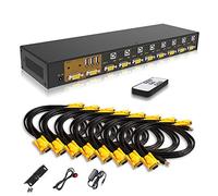 Commutateur KVM VGA 8 ports en 2 sorties - 8 x 2 - Prend en charge le clavier et la souris de base - Audio USB - Partage de 8 ordinateurs
