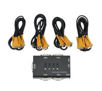 Commutateur KVM VGA NEW-USB, sélecteur de 4 ports, commutateur automatique pour 4PC, partage un moniteur vidéo et 3 périphériques USB, clavier, souris