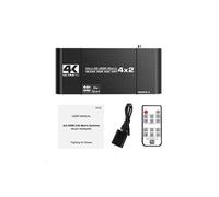 Commutateur matriciel HDMI 4 entrées et 2 sorties noir