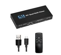 Commutateur Multi-Viewer 4K 4 entrées et 1 Sortie avec Commutation Modes d Affichage Commande IR Bouton pour Hôte Périphériques de Jeu