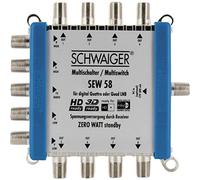 Schwaiger Commutateur multiple SAT SEW58 531 – 5 entrées (4 SAT/1 terrestre) – 8 abonnés