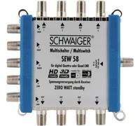 Commutateur multiple SAT Schwaiger SEW58 531 Entrées (commutateur multiple)=5 (4 SAT/1 terrestre) Nombre dabonnés=8