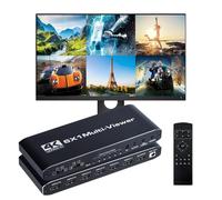 Commutateur multiviewer HDMI 6 x 1, commutateur multi-vues 6 en 1 sortie 4K 1080p Full HD, affiche les écrans de 6 périphériques d'entrée HDMI sur un seul écran de sortie
