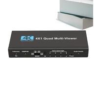 Commutateur multiviseur 4K 4x1 Quad View - Répartiteur continu en Temps réel de 4 entrées et 1 Sortie | Prend en Charge 4K 60 Hz pour la de la sécurité des conférences de Jeux de cinéma à