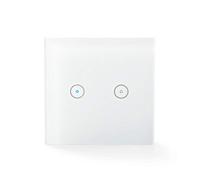 Commutateur Mural SmartLife | Wi-FI | Double | Montage Mural | 1000 W | AndroidT/iOS | Verre | Blanc