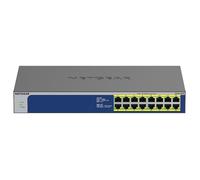 NETGEAR GS516PP Non-géré Gigabit Ethernet (10/100/1000) Connexion Ethernet, supportant l'alimentation via ce port (PoE) Bleu, Gris