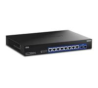 TRENDnet TEG-S7102 Commutateur non géré 10 ports 10 G, 8 ports RJ-45 10 G, 2 ports SFP+ 10 G, capacité de commutation 200 Gbit/s, design rack, protection à vie, noir