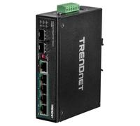 Commutateur non géré - TRENDnet - TI-PG62 - 4 ports Gigabit PoE+ - Rail DIN - Environnement industriel