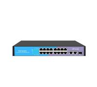 Commutateur POE 48V, 4/8/16/24 Ports, commutateur réseau POE 100Mbps, commutateur Ethernet RJ45 avec Port de Liaison Montante SFP (Size : 16 Port POE)