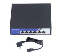 Commutateur PoE 6 Ports Commutateur réseau Ethernet Non géré 1,2 Gbit/s avec Coque métallique et 2 Ports de Liaison Montante RJ45 10 100 M Prise UE 100 - 240 V pour systèmes de