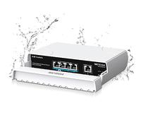 Commutateur PoE Gigabit étanche à 4 ports avec 4 ports PoE+@78 W + port de liaison montante 1000 Mbps, NICGIGA Outdoor 5 ports IEEE802.3af/at Powerover Ethernet, non géré avec fonction VLAN, Plug