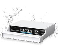 Commutateur Poe Gigabit Étanche À 4 Ports Avec 4 Ports Poe+@78 W + Port De Liaison Montante 1000 Mbps, Outdoor 5 Ports Ieee802.3Af/At Powerover Ethernet, Non Géré Avec Fonction Vlan, Plug