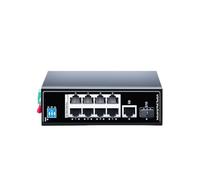 Commutateur POE Industriel 10 Ports 100Base-T Rail DIN, commutateur Ethernet réseau Mural Gigabit Uplink SFP, DC 48-55V