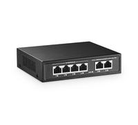 Commutateur PoE Mini YuLinca à 6 Ports avec 4 Ports PoE+, 2 Liaisons Montantes Fast Ethernet, 10/100 Mbps, PoE 802.3af/at 65W, commutateur réseau PoE+ Plug & Play métallique sans Ventilateur