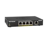 Commutateur Port Ethernet 10/100/1000 Mbps - Netgear Boîtier métallique 5 Port Gigabit + PoE noir