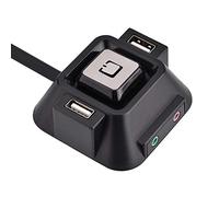 Commutateur pour ordinateur de bureau, boîtier pour ordinateur de bureau Commutateur Ports USB doubles Alimentation en tension Fournitures Marche/Arrêt Réinitialisation Bouton-poussoir Audio Port de